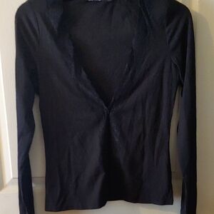 Chic Black Long Sleeve Women's Top